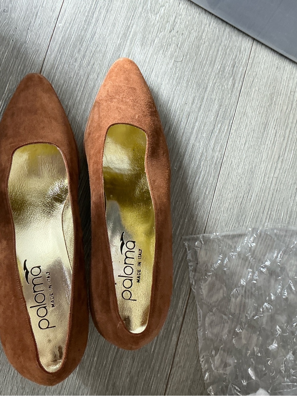 Paloma Suede Pointed-Toe Heels in Cognac Brown